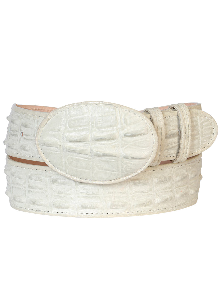 Cinturón vaquero para hombre - Piel de caimán de imitación - Hueso 695