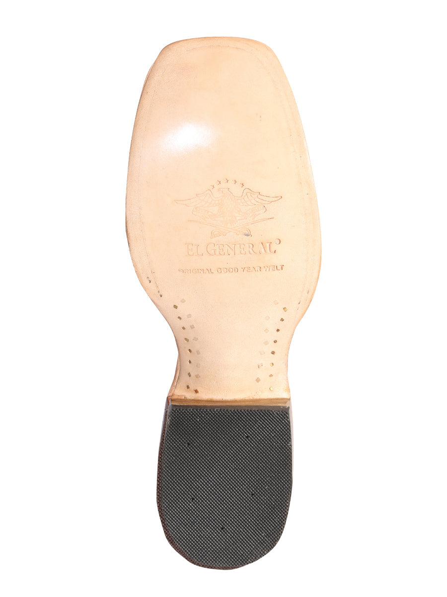 El General Men’s Rodeo Boot - Embossed Woven Leather - Black 41790