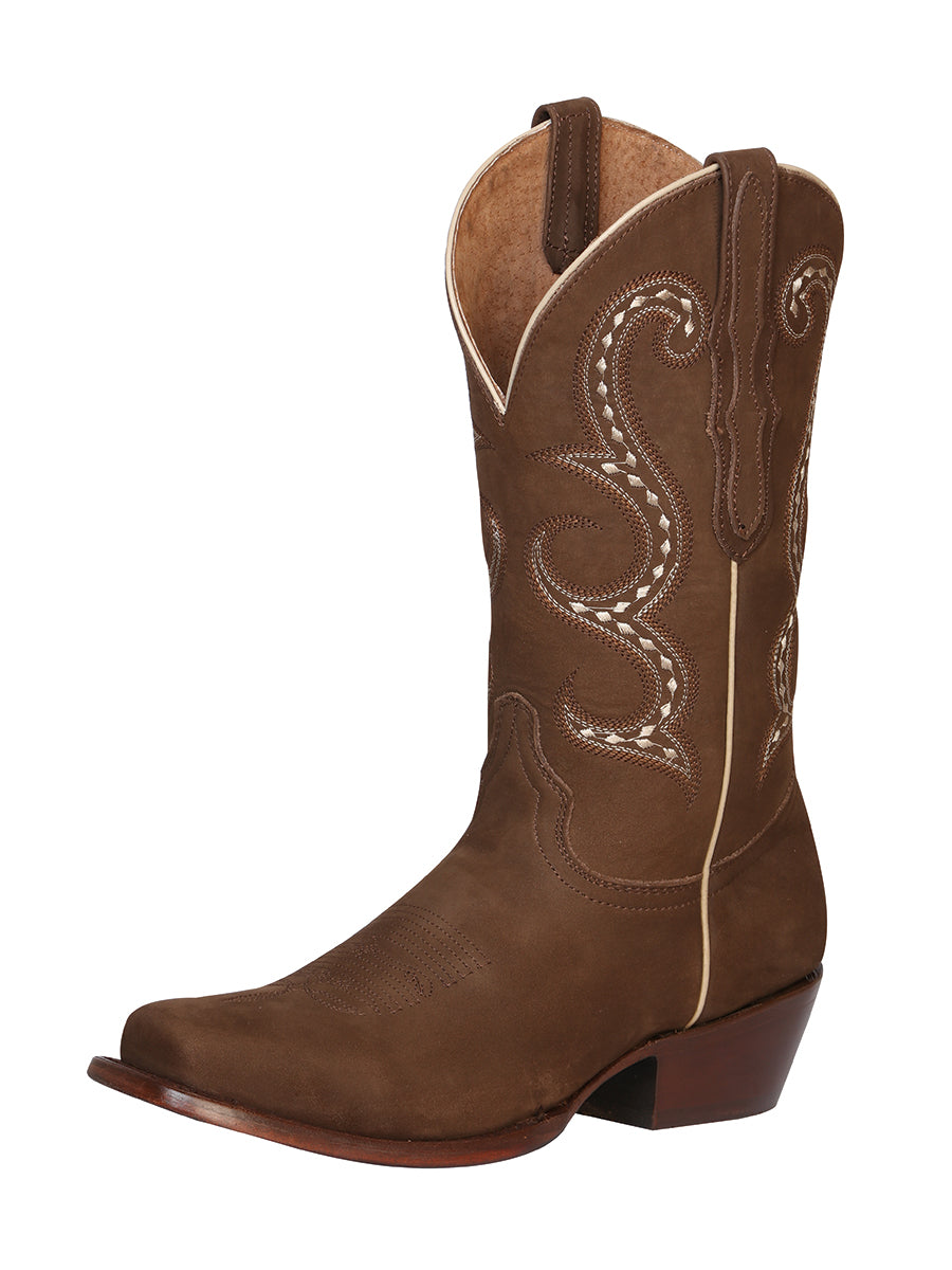 El General Womens Rodeo Boot - Suede Brown 42192