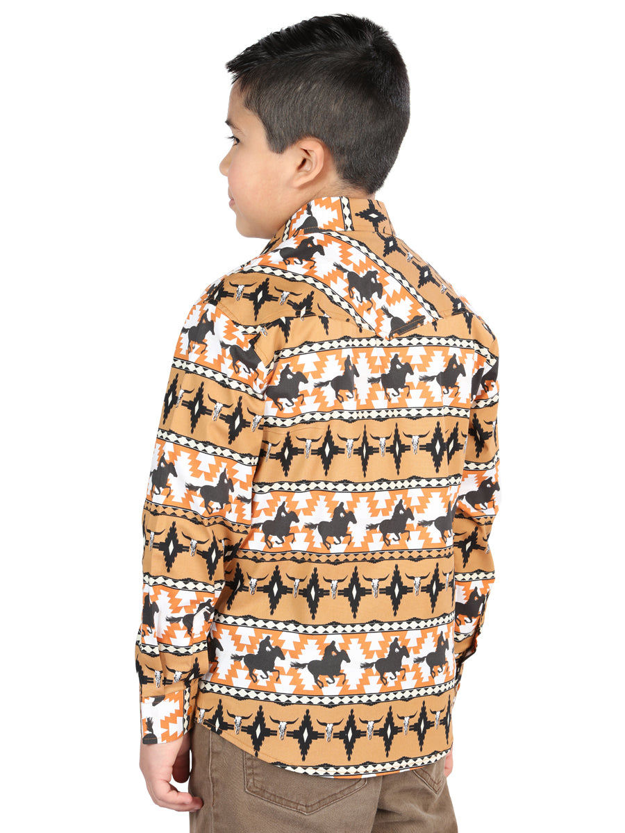 Camisa informal de manga larga de El General Amarillo 44493