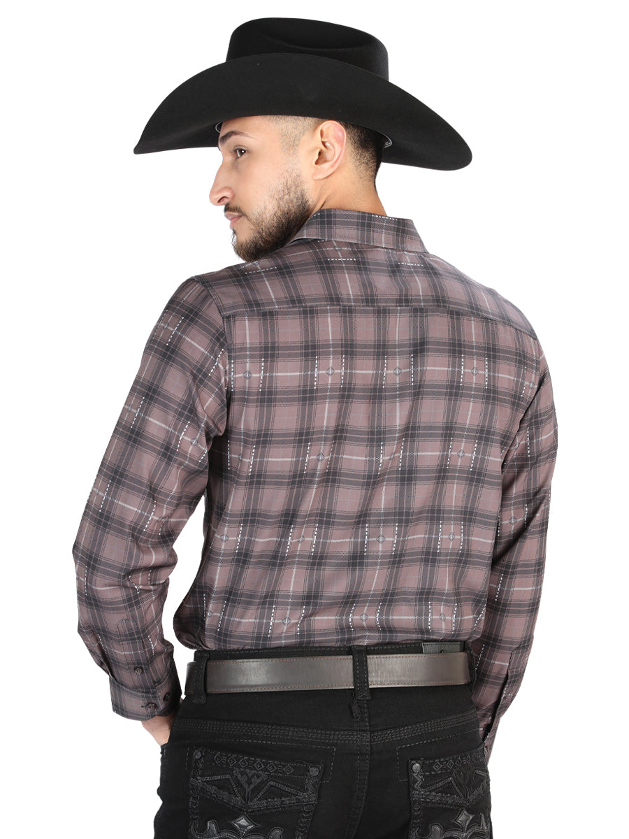 El General - Camisa informal de manga larga - Moca/Oliva 44712