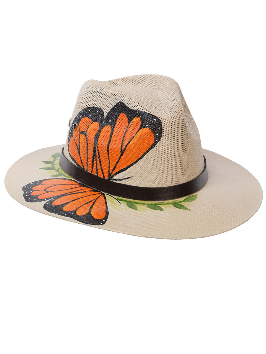Artisanal Hand Painted Hat 100% Palm Natural 602403