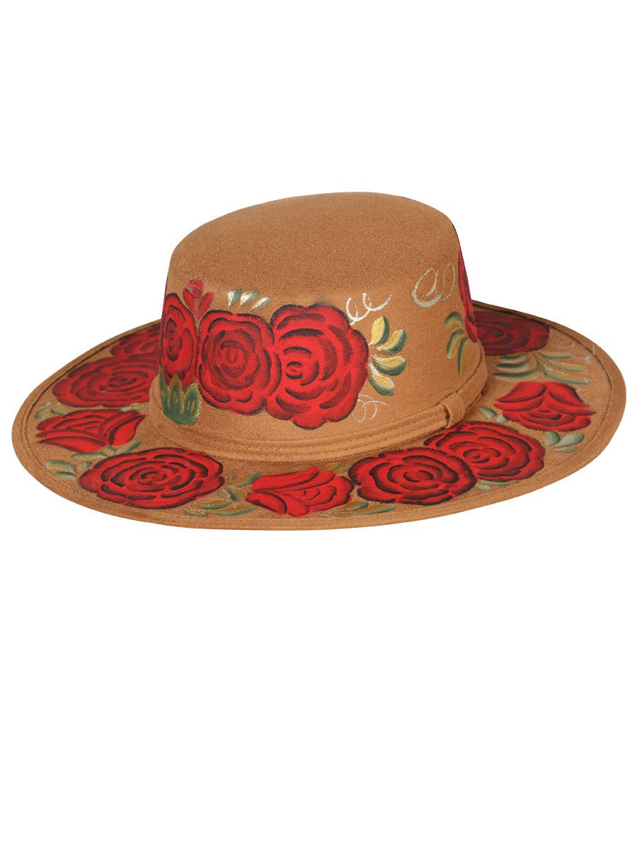 Artisanal Mexican Hand-Painted Hat Suede Black 603721