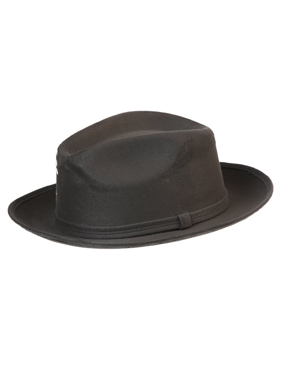 Artisanal Hand Painted Hat Suede Black 603820