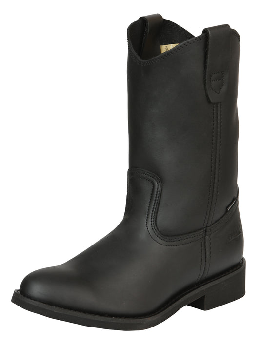 Establo Men's Work Boot - Leather Grasso -  Black 311