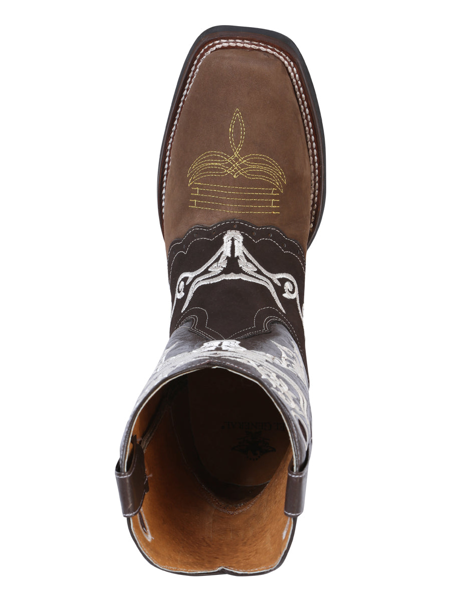 Bota de rodeo El General - Marrón loco/Marrón oscuro con bordado 34311