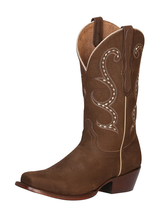 El General Womens Rodeo Boot - Suede Brown 42192