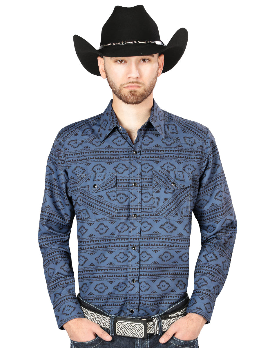 El General Western Shirt - Blue 44204