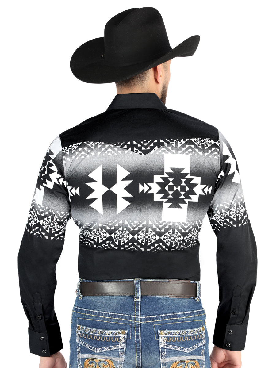 El General - Camisa casual de manga larga - Negra 44485