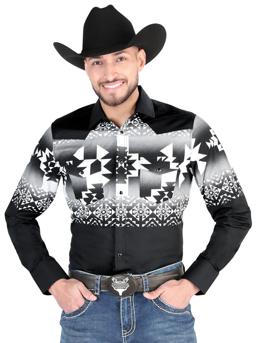 El General - Camisa casual de manga larga - Negra 44485