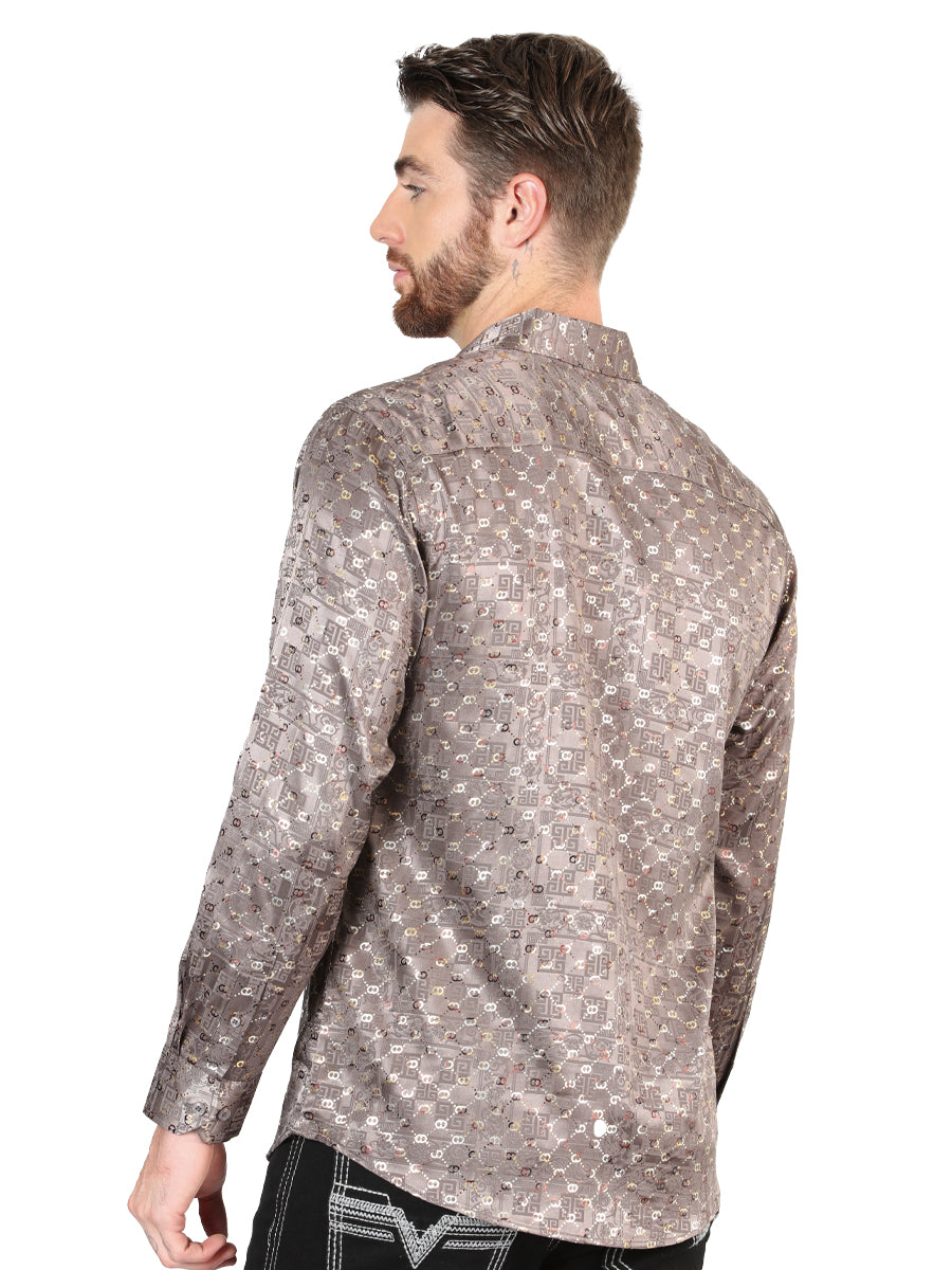 El General Brown Casual Long-Sleeve Shirt 44576