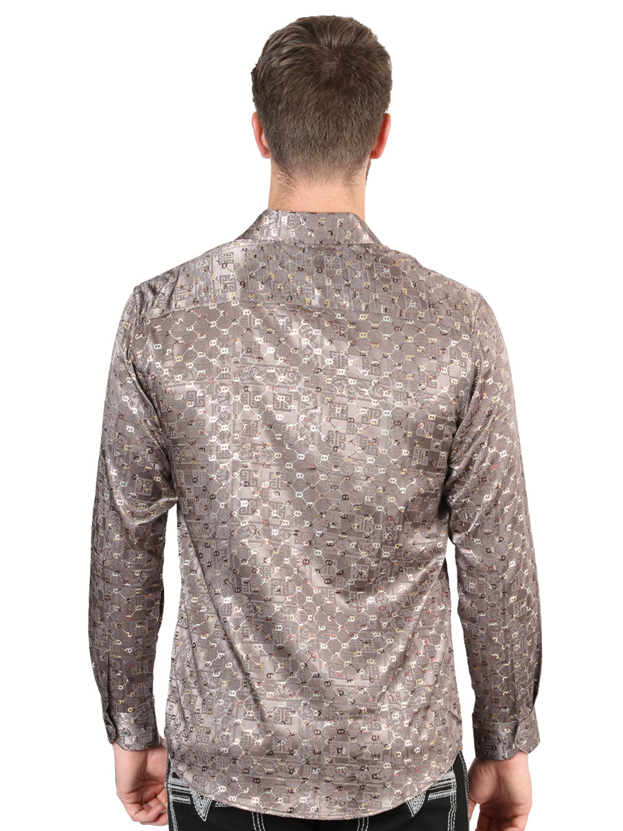 El General Brown Casual Long-Sleeve Shirt 44576