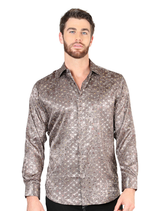 El General Brown Casual Long-Sleeve Shirt 44576