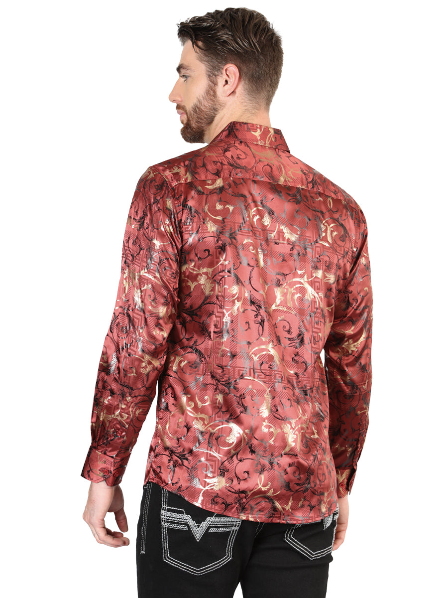 El General Burgundy Casual Long-Sleeve Shirt 44590