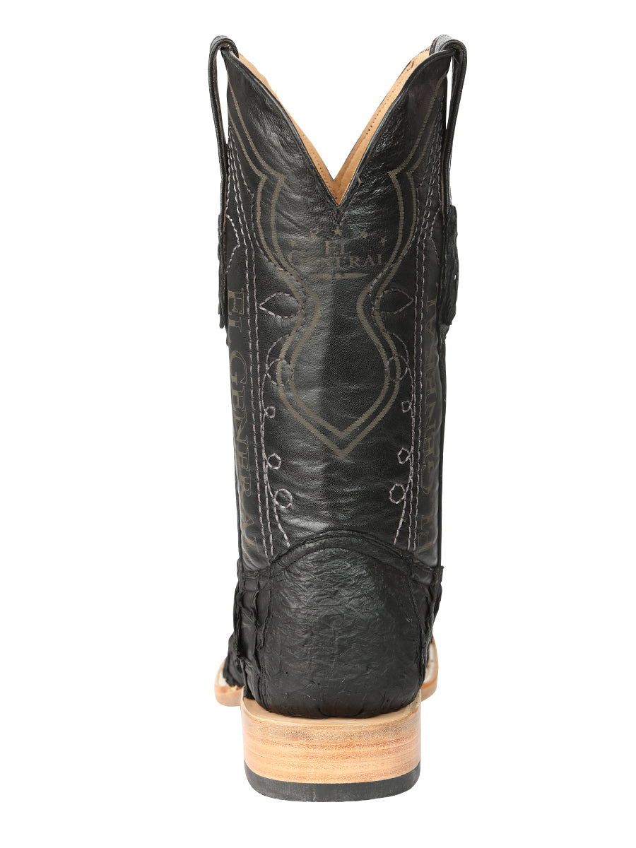 El General Men's Exotic Monster Fish Rodeo Cowboy Boots - Black  45083