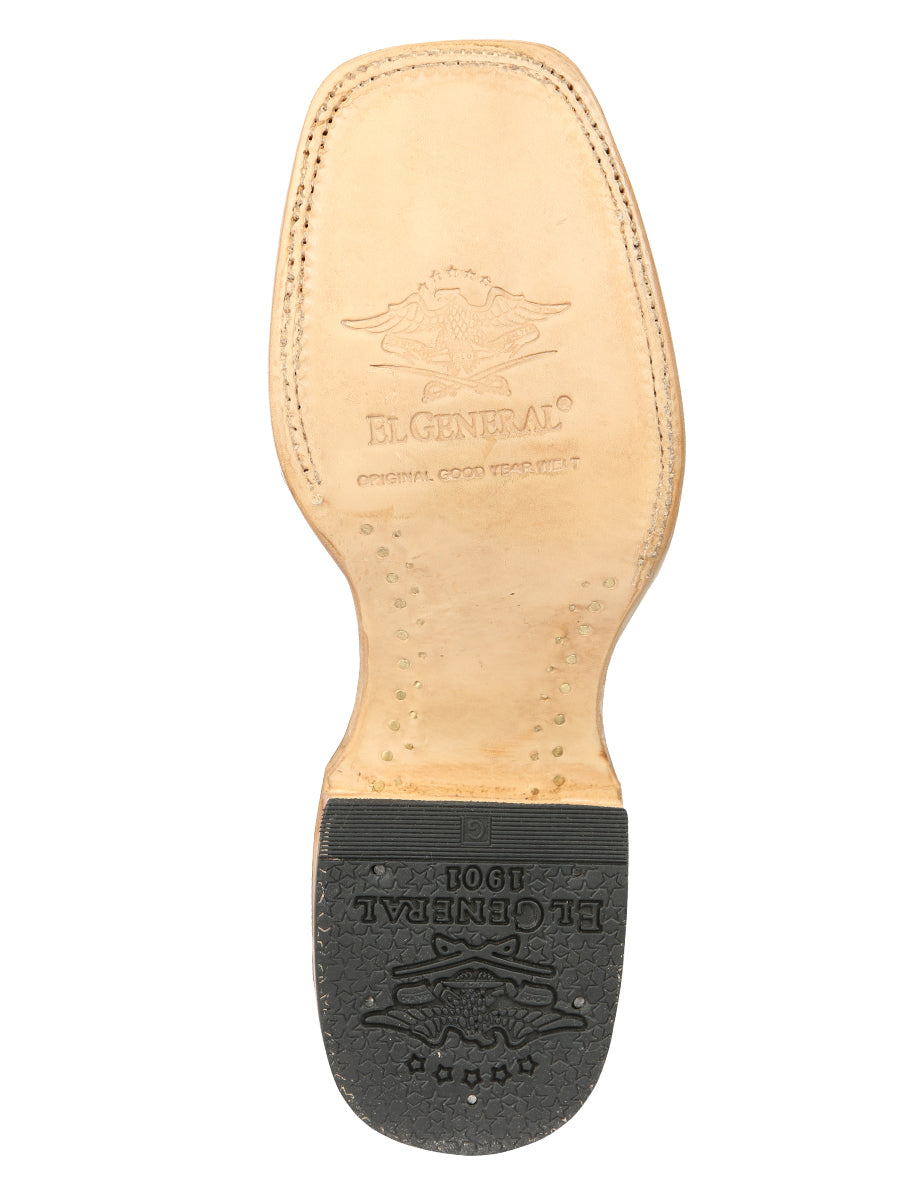 El General Men's Exotic Monster Fish Rodeo Cowboy Boots - Brown  45084