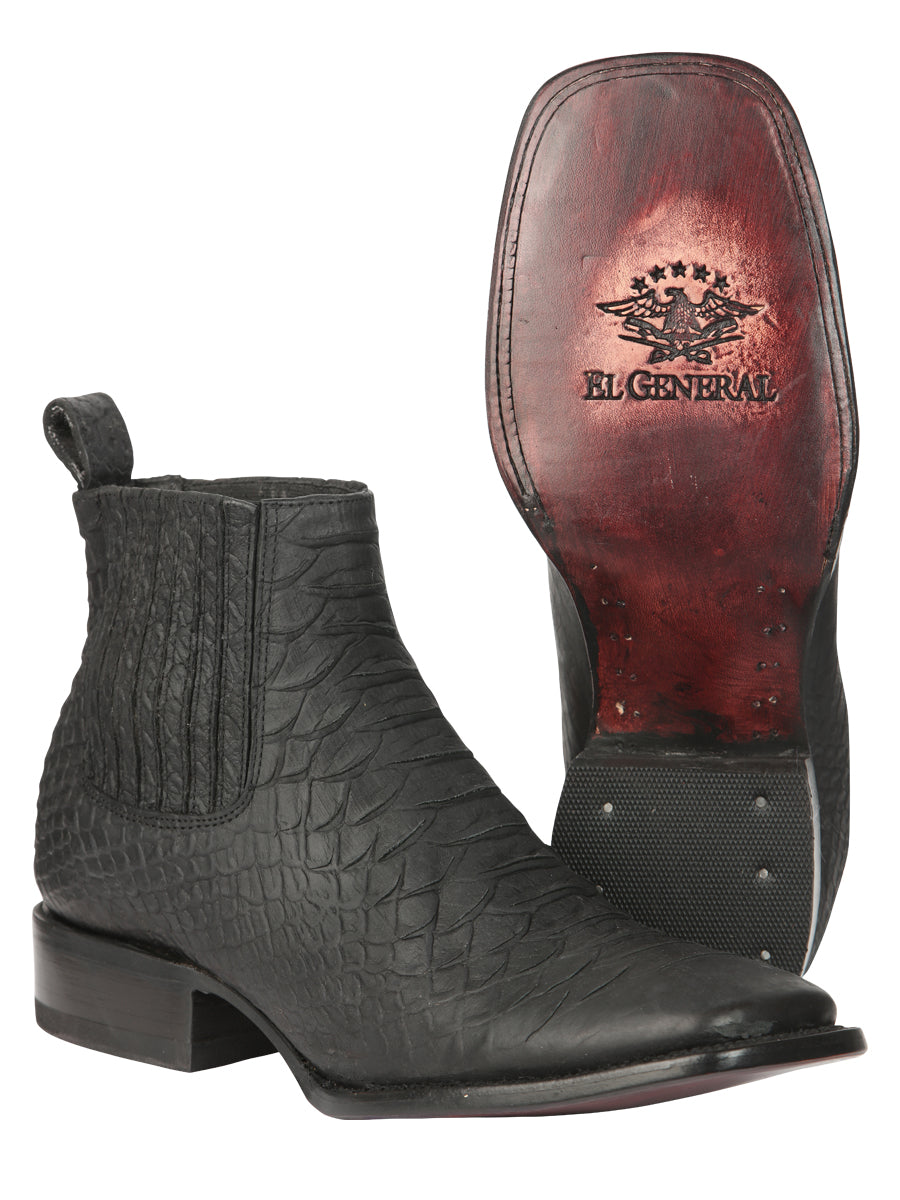 El General Men’s Python Imitation Black Ankle Boots 45091