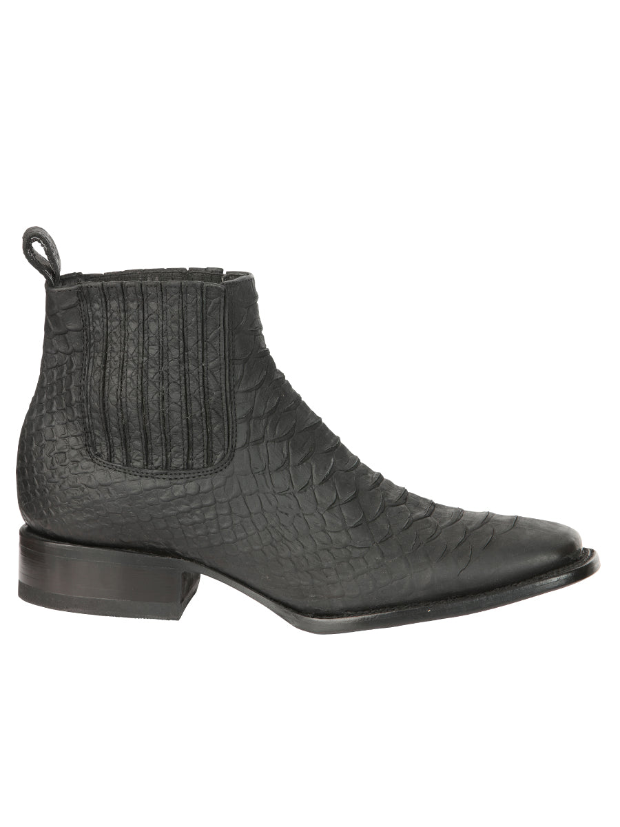 El General Men’s Python Imitation Black Ankle Boots 45091