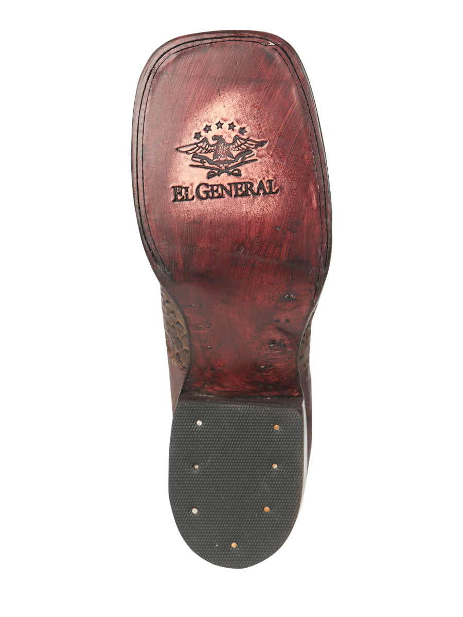 El General Men’s Python Imitation Brown Ankle Boots 45092