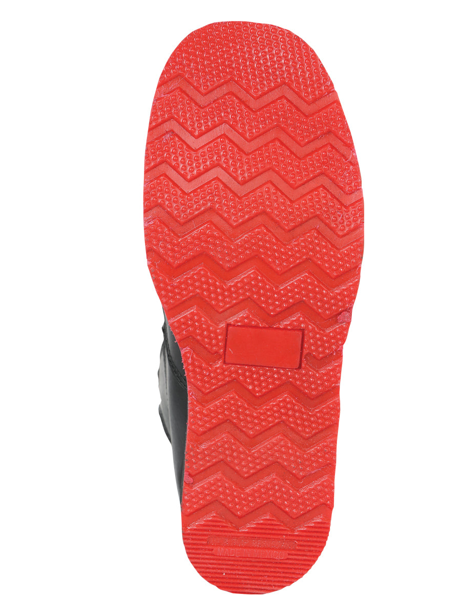 Sefeni Men’s Double Zipper Shoe Crazy Leather - Black 45394