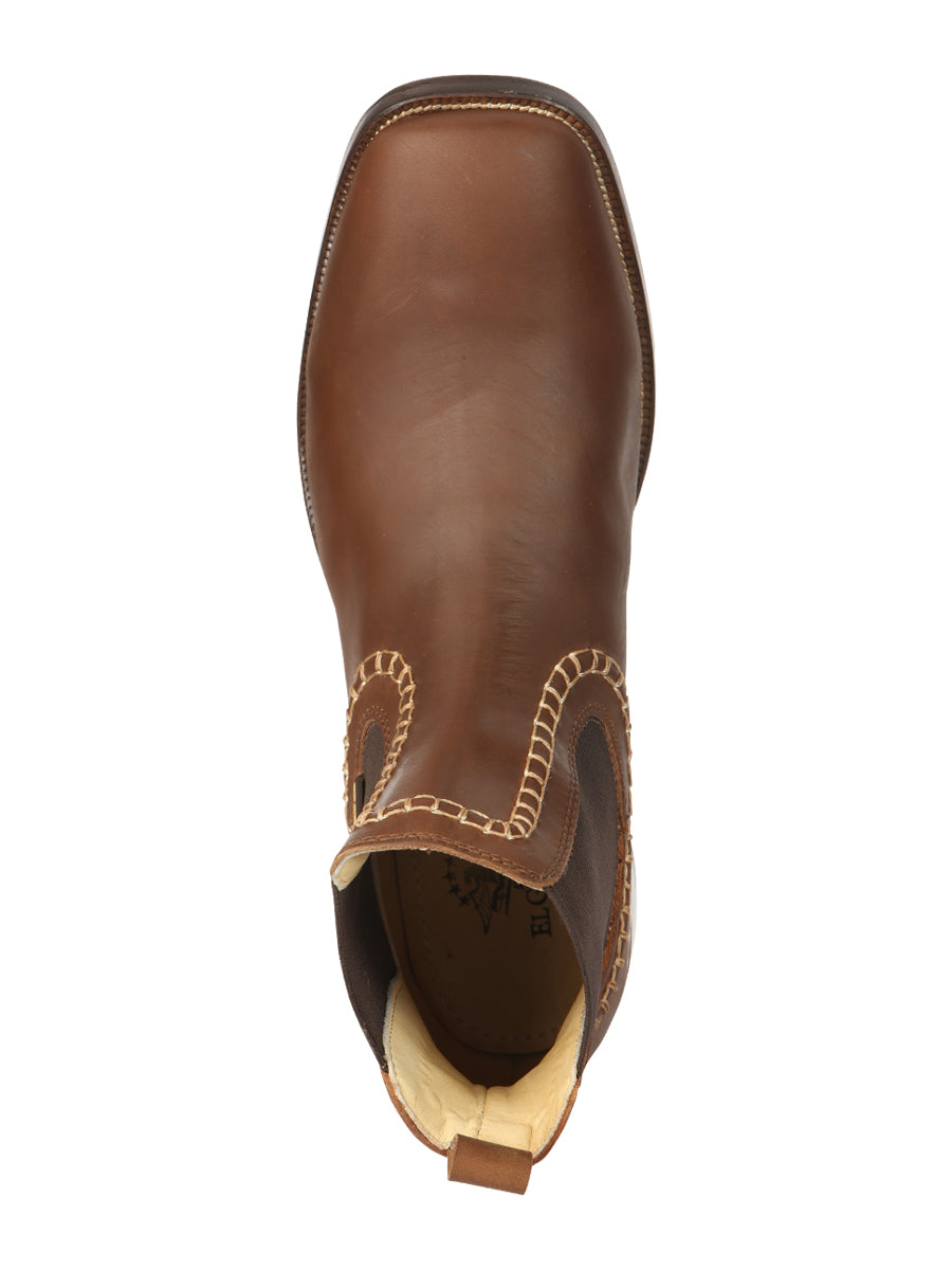 El General Men’s Leather Ankle Boots - Brown 45421
