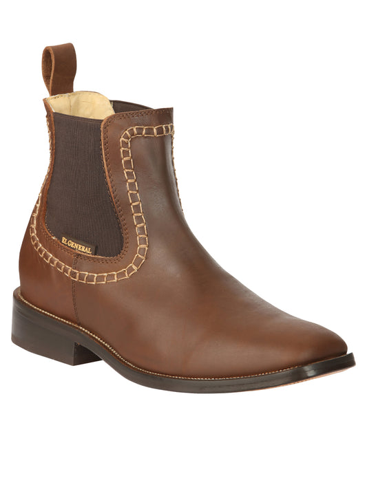 El General Men’s Leather Ankle Boots - Brown 45421
