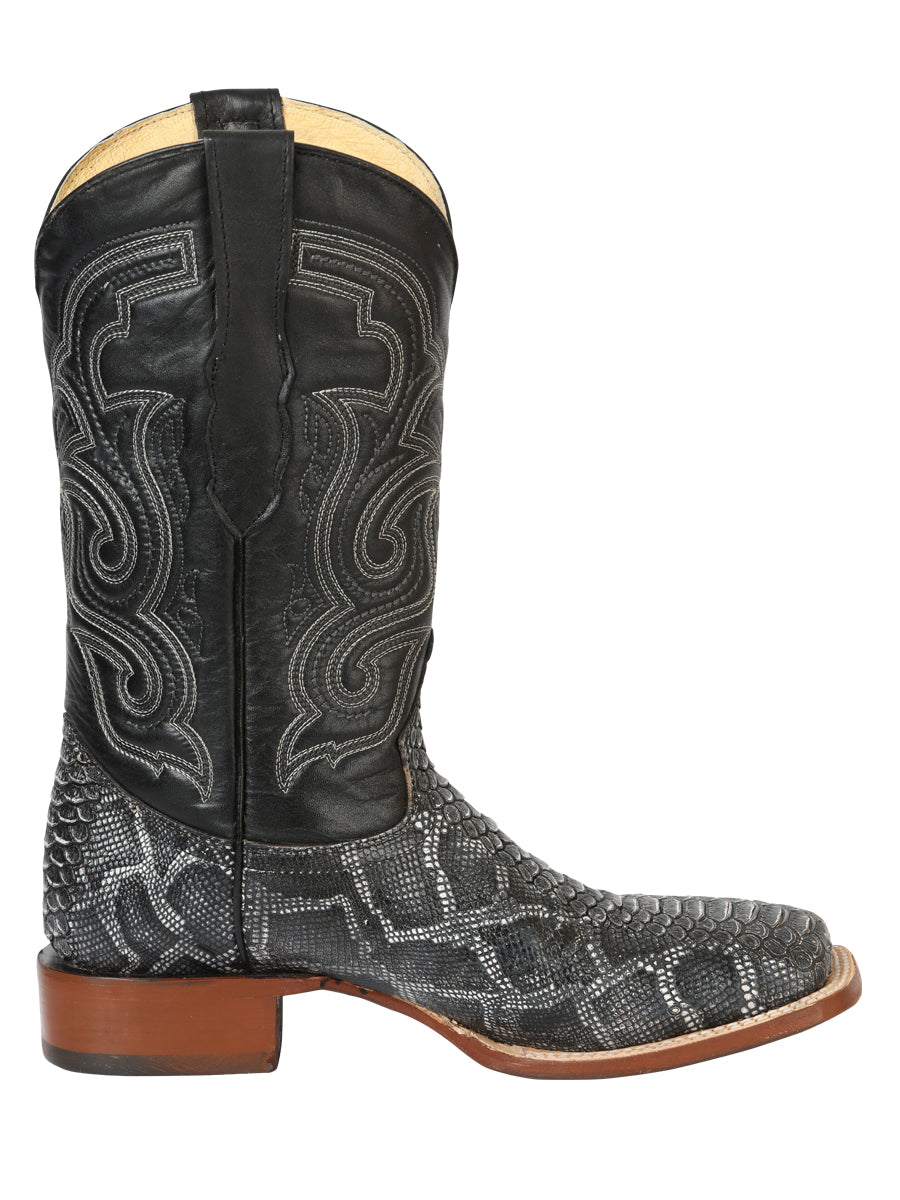El General Men’s Python Imitation Rodeo Boots - Gray 45432