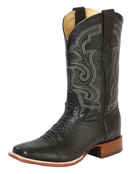 El General Men’s Python Imitation Rodeo Boots - Black 45433