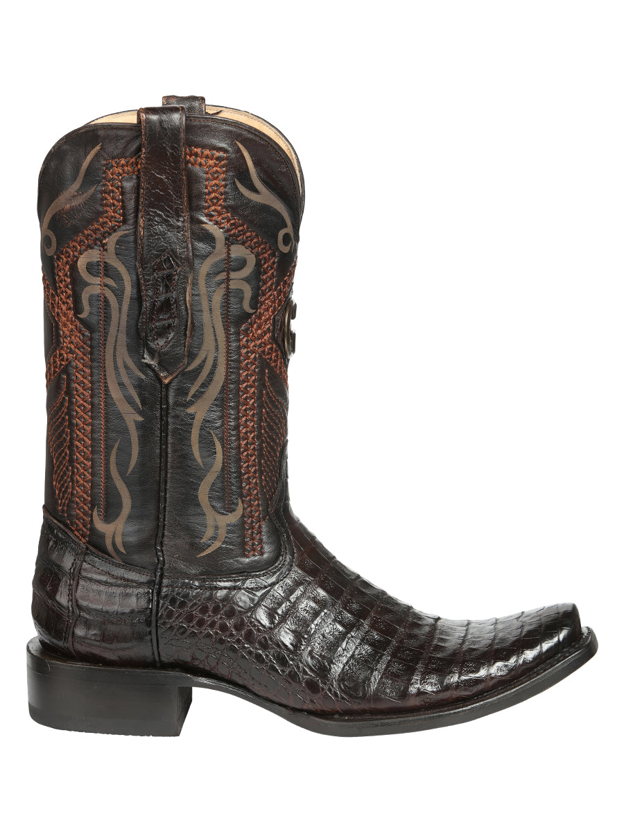 El General Men's Exotic Caiman Belly Cowboy Boots - Brown 45519