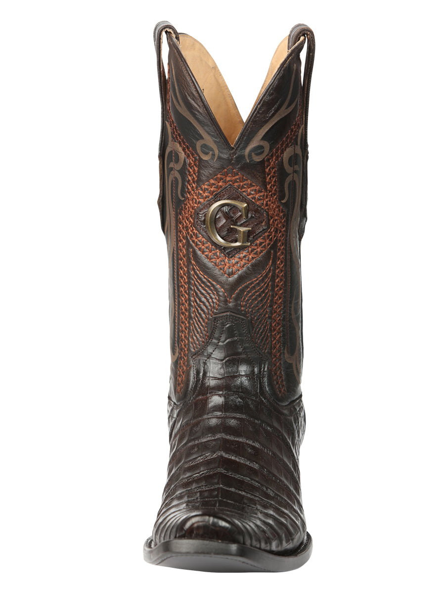 El General Men's Exotic Caiman Belly Cowboy Boots - Brown 45519