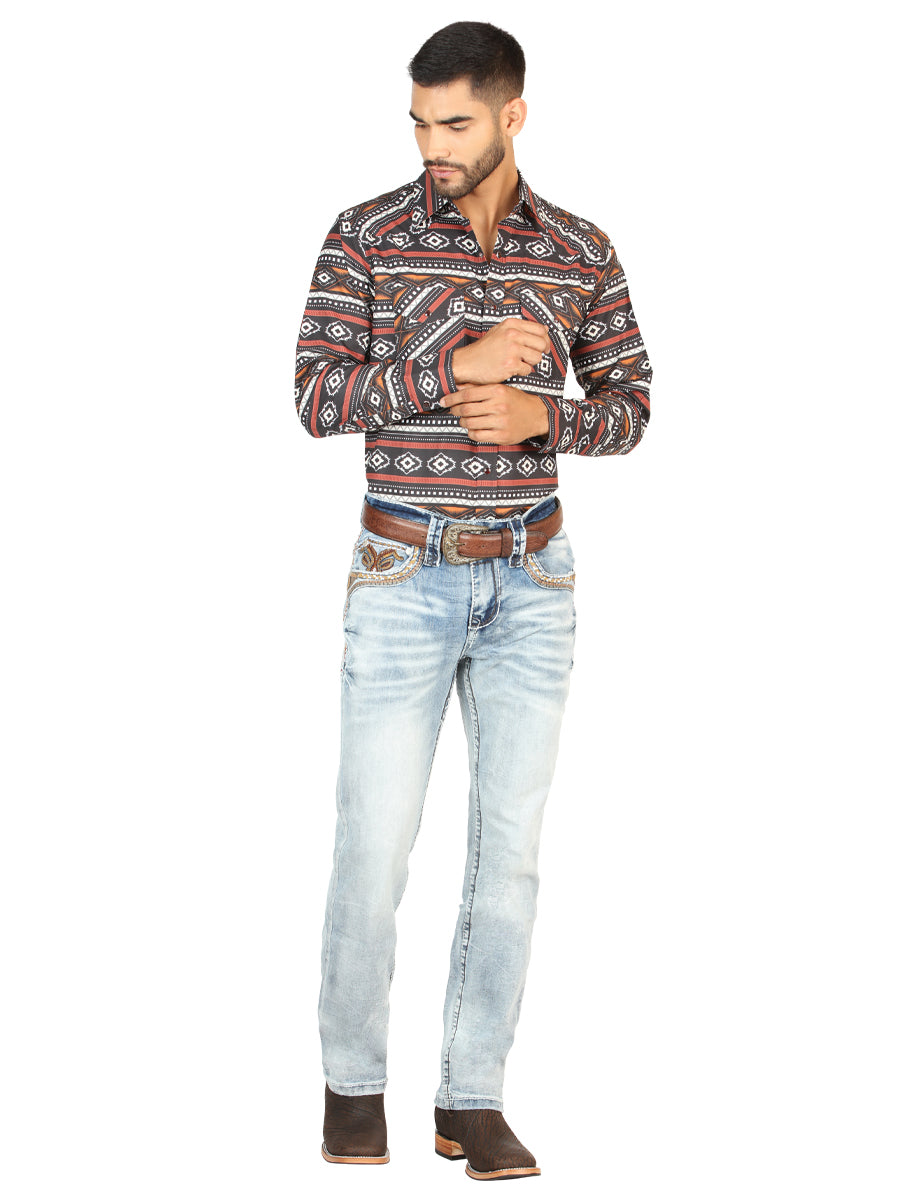 Centenario Men's Premium Denim Boot Cut Pants - Light Blue 45531