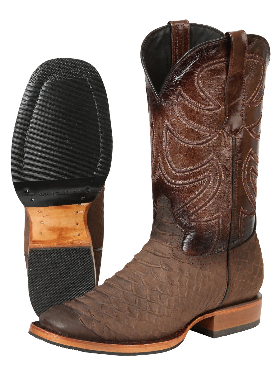 El General Men’s Rodeo Boot Imitation Python - Brown 45562