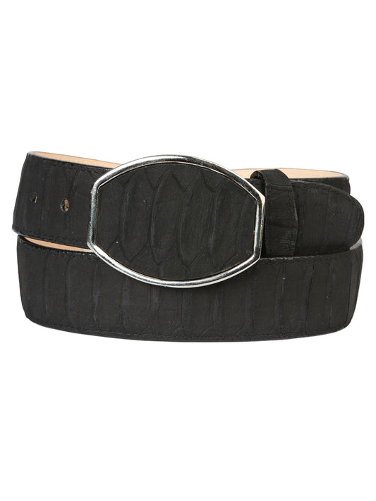 Men’s Western Belt El General Imitation Python - Black 45569