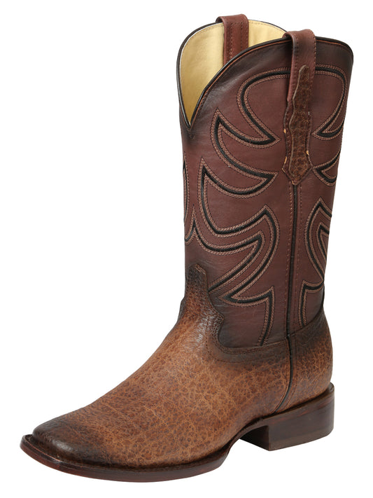 Men’s El General Rodeo Boot Elephant Print Brown Tobacco 45665