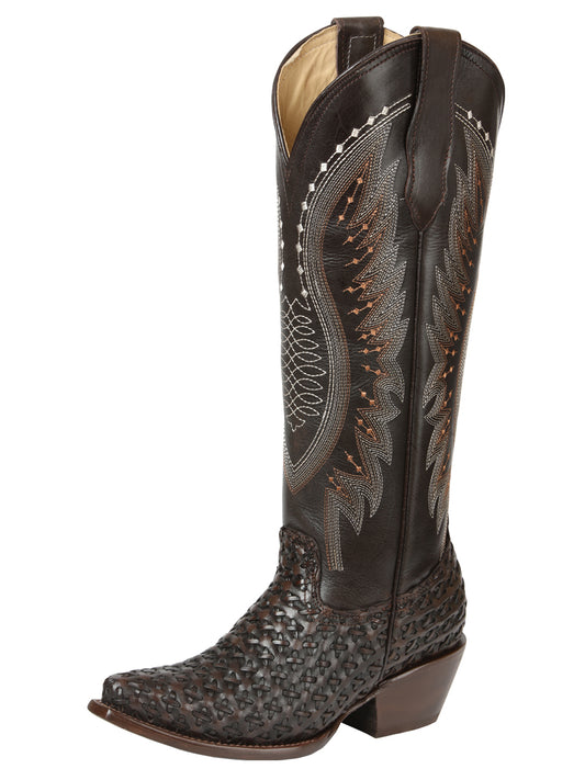 El General Women’s Embroidered Western Boots - Choco 45782