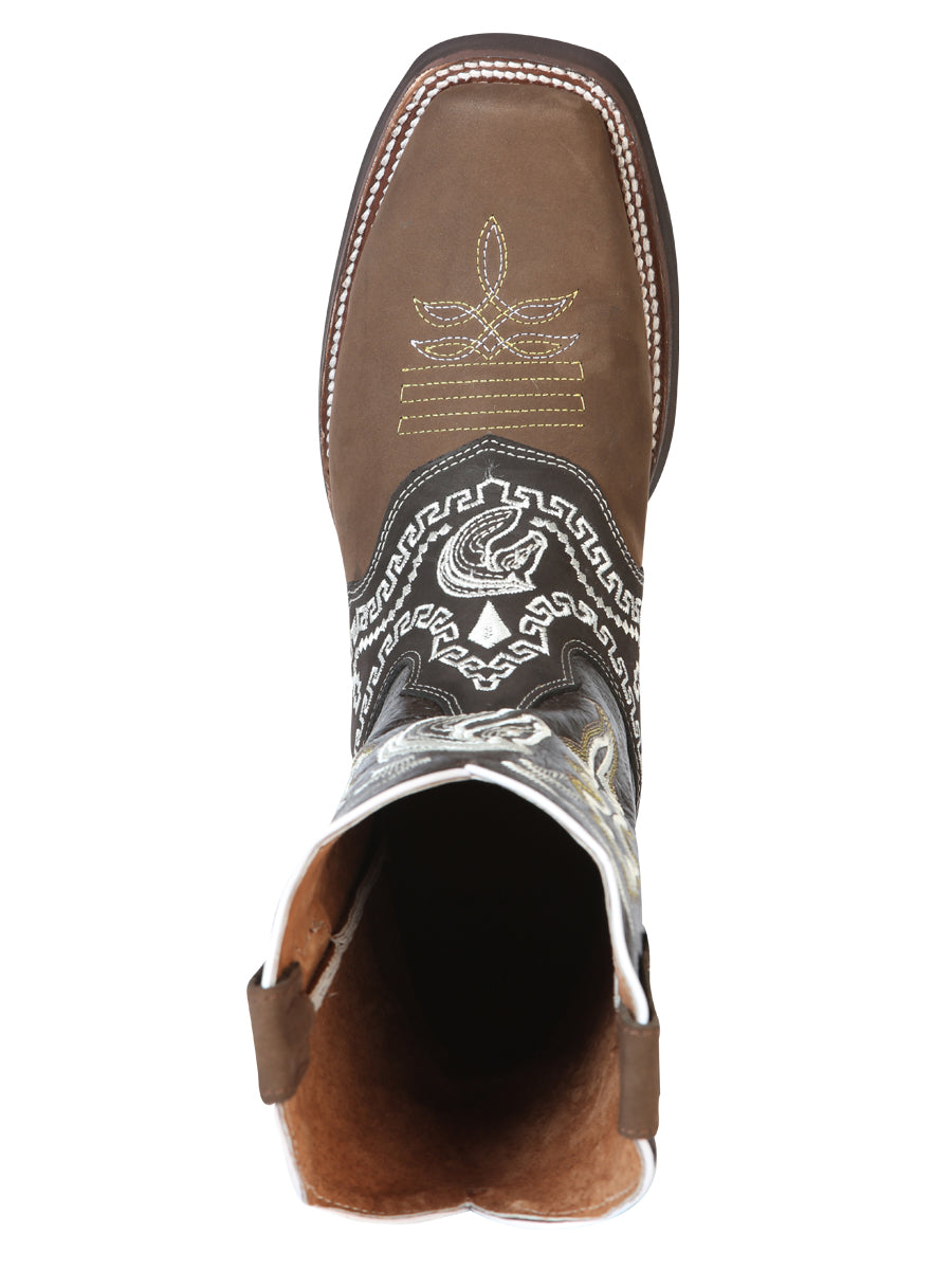 El General Rodeo Boot - Nobuck Dark Brown with Embroidery  51117