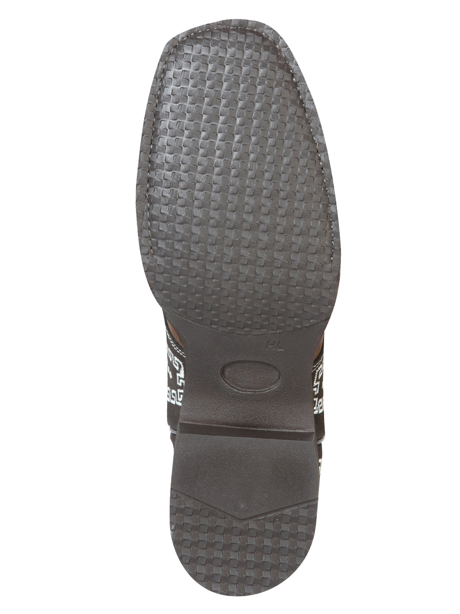 El General Rodeo Boot - Nobuck Dark Brown with Embroidery  51117