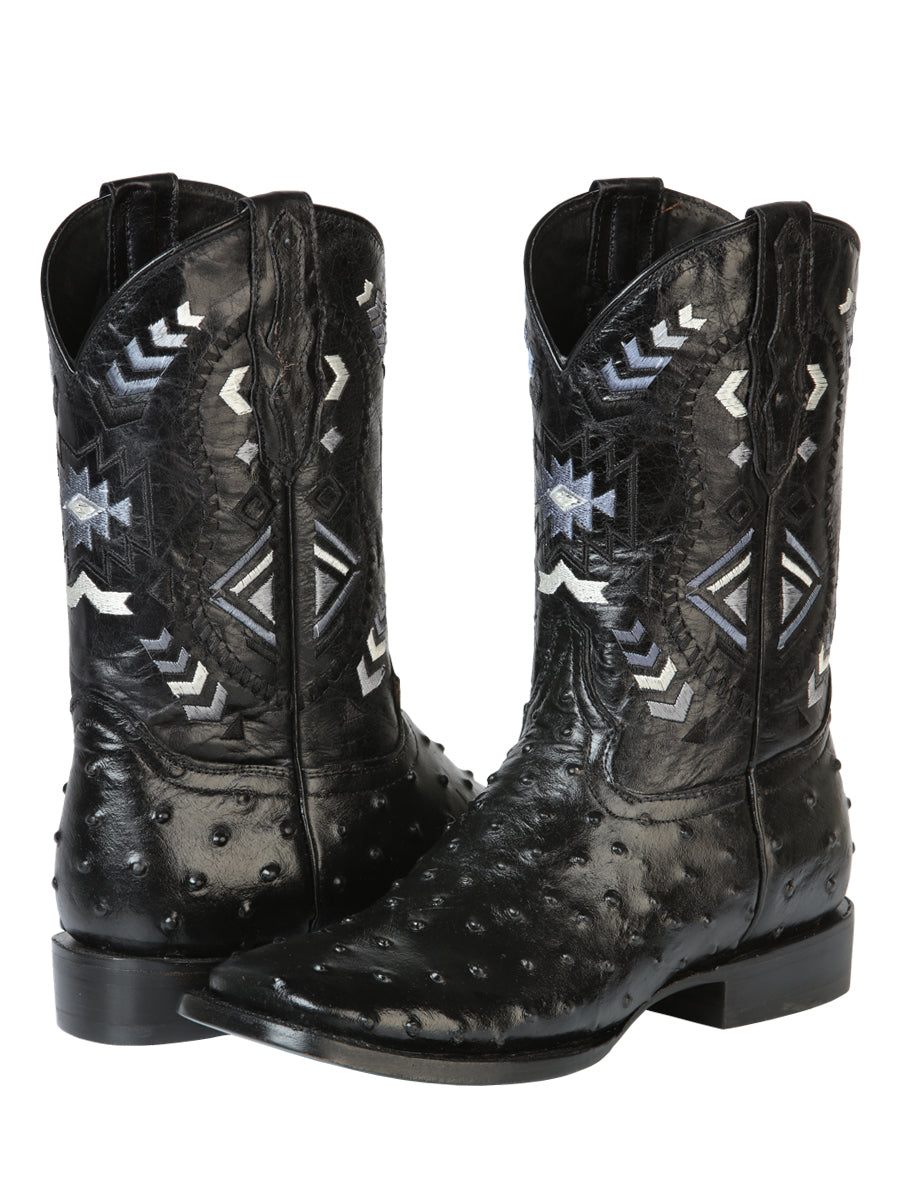 El General Rodeo Boot - Printed Ostrich Black 51240