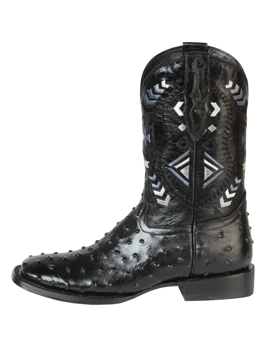 El General Rodeo Boot - Printed Ostrich Black 51240