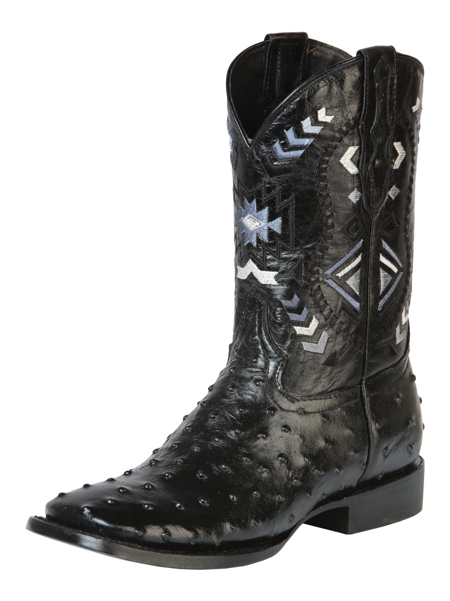 El General Rodeo Boot - Printed Ostrich Black 51240