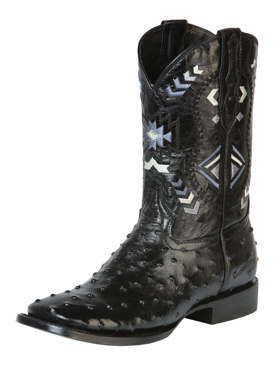 El General Rodeo Boot - Printed Ostrich Black 51240