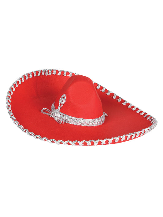 Adulto
 Sombrero Charro Mexicano Terciopelo Rojo/Plateado 602319