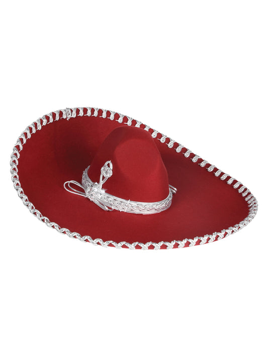 Adulto
 Sombrero Charro Mexicano Terciopelo Vino/Plata 602321