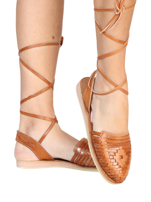 Mexican Artisanal Sandals Leather Natural 602367