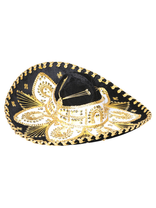 Juventud 
 
Sombrero Charro Mexicano Terciopelo Negro/Dorado 602533