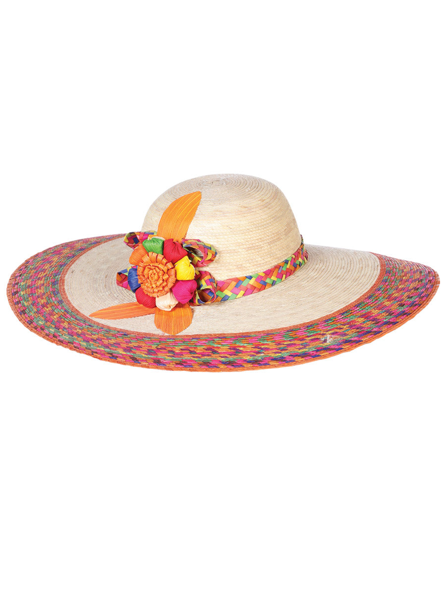 Artisanal Mexican Handcrafted Hat Palm Leaf Multicolor 602596