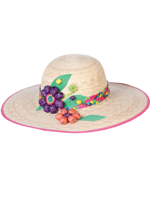 Artisanal Mexican Handcrafted Hat Palm Leaf Multicolor 602597
