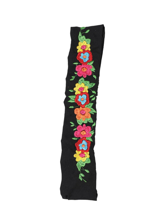 Elastic Embroidered Headband Black 602778