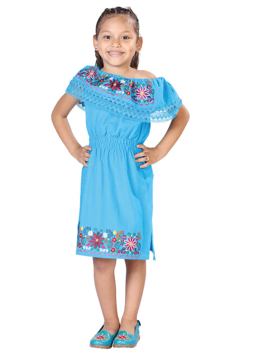 Artisanal Embroidered Dress 100% Cotton Fuchsia 603044