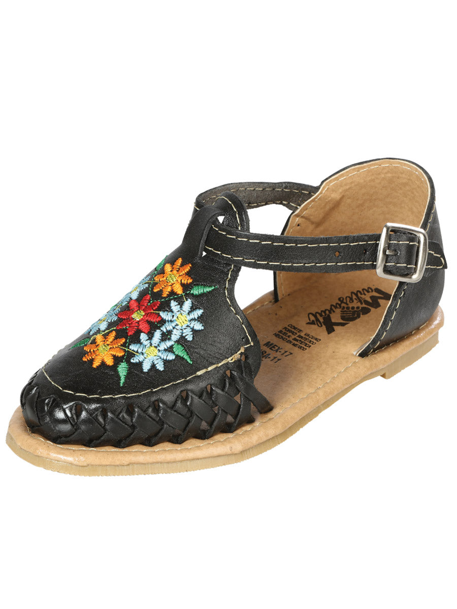 Artisanal Mexican Sandals Leather Black 603481